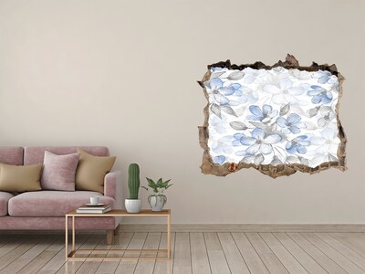 Autocolant un zid spart cu priveliște Model floral printr-o gaură în perete