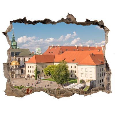 Autocolant de perete gaură 3D Orașul Vechi al Cracoviei