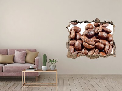 Autocolant de perete gaură 3D Cafea într-un perete distrus