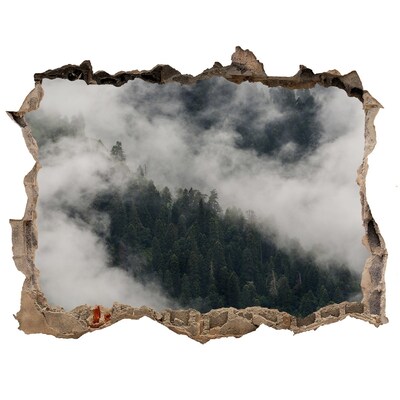 Fototapet un zid spart cu priveliște Valea verde printre nori