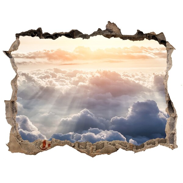 Autocolant 3D gaura cu priveliște Cerul este plin de nori