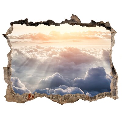 Autocolant 3D gaura cu priveliște Cerul este plin de nori