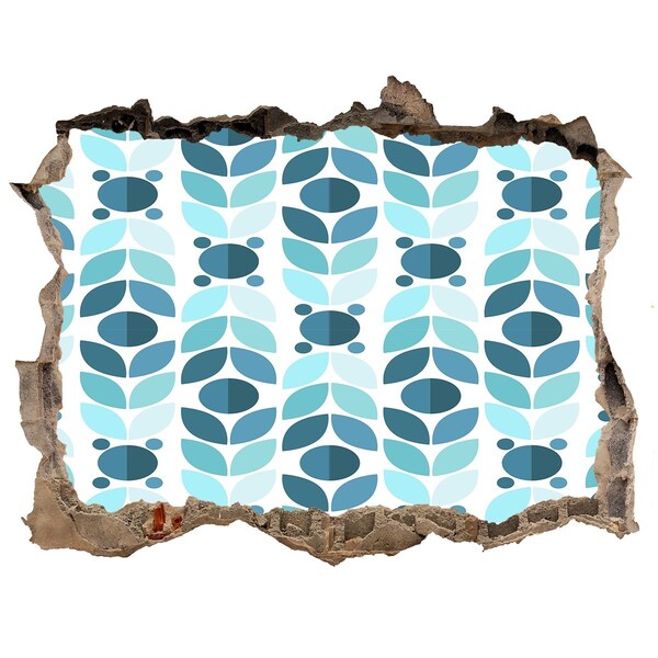 Fototapet 3D gaură în perete Gaură în model floral de perete