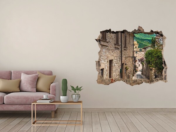 Fototapet un zid spart cu priveliște Un oraș fermecător din Toscana