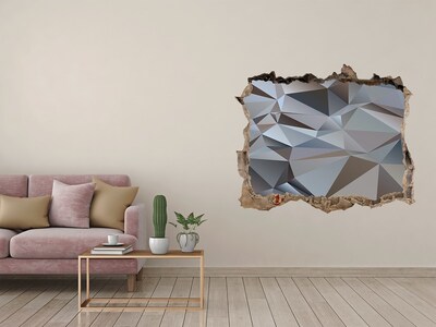 Autocolant de perete gaură 3D Gaură de piatră cu forme geometrice