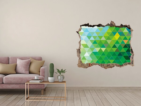 Autocolant de perete gaură 3D Peisaj verde într-o gaură în perete