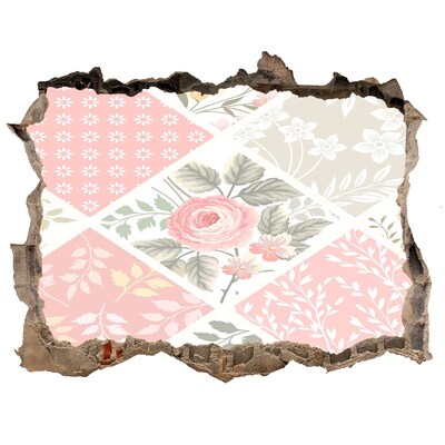 Autocolant autoadeziv gaură Model floral pe un fundal de beton