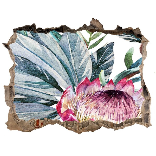 Autocolant autoadeziv gaură Un paradis al florilor printre frunze