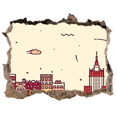 Fototapet un zid spart cu priveliște Orașul din spatele zidului