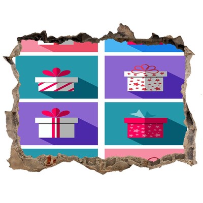 Autocolant 3D gaura cu priveliște Surprize cadou