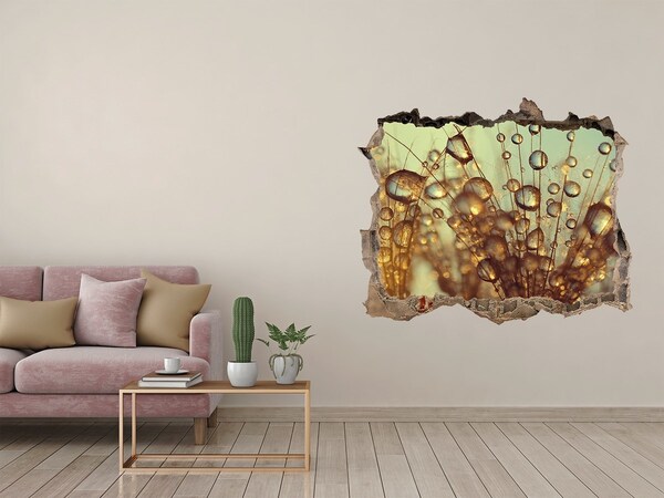 Fototapet un zid spart cu priveliște Picături pentru firele de păr delicate