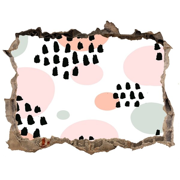 Autocolant gaură 3D O gaură în perete cu pete colorate