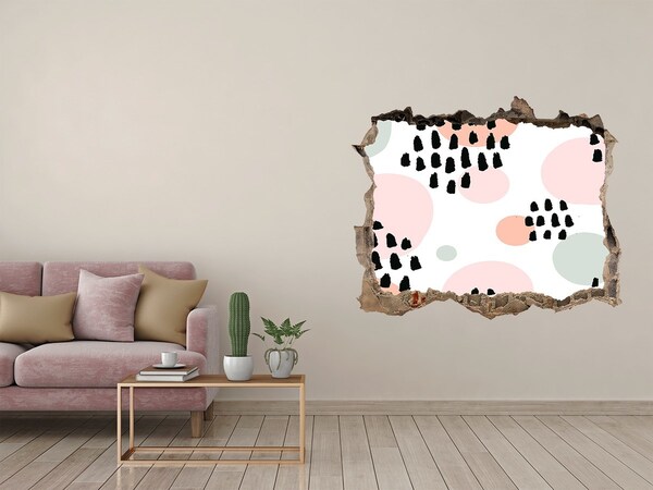 Autocolant gaură 3D O gaură în perete cu pete colorate