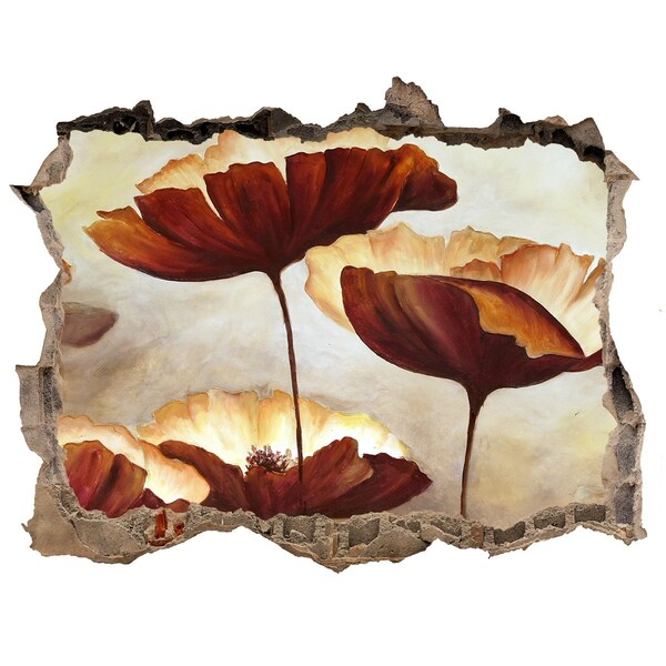 Fototapet un zid spart cu priveliște Un vis floral într-un perete distrus