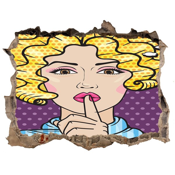 Autocolant gaură 3D O femeie cu un zâmbet misterios