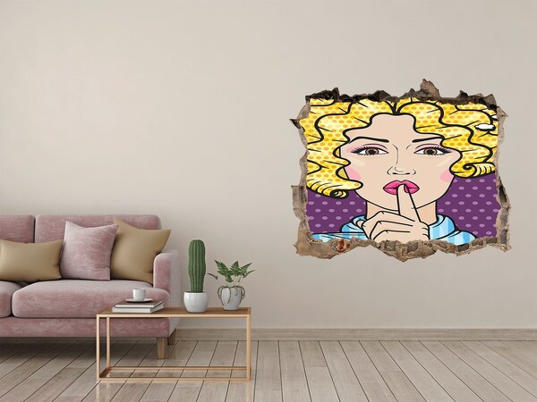 Autocolant gaură 3D O femeie cu un zâmbet misterios