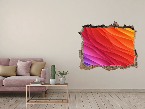 Fototapet 3D gaură în perete Un val de culoare într-o gaură din perete