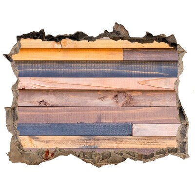 Autocolant de perete gaură 3D Perete de lemn printr-o gaură