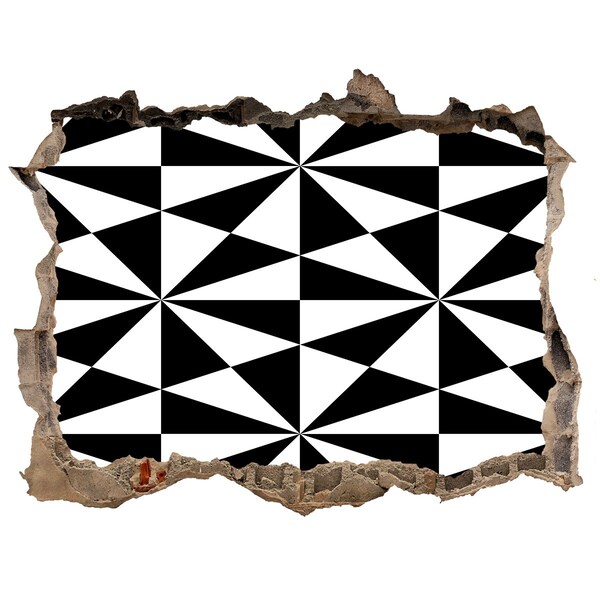 Autocolant 3D gaura cu priveliște Modele geometrice într-o gaură din perete