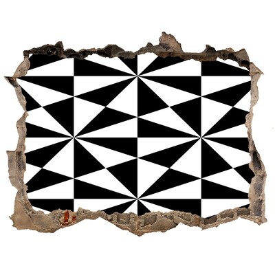 Autocolant 3D gaura cu priveliște Modele geometrice într-o gaură din perete