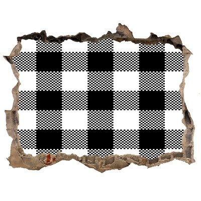 Autocolant 3D gaura cu priveliște Zăbrele alb-negru