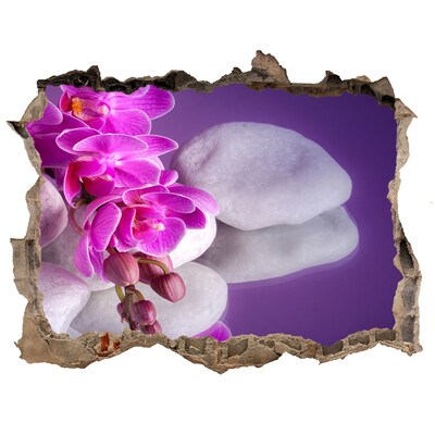 Autocolant autoadeziv gaură Orhidee pe un fundal de pietre