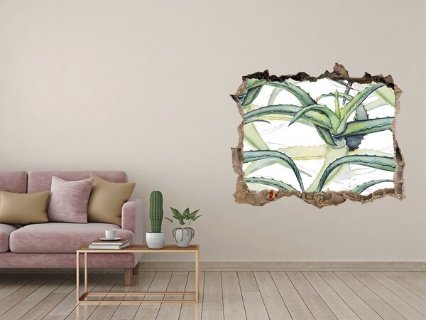 Autocolant 3D gaura cu priveliște O oază verde în beton