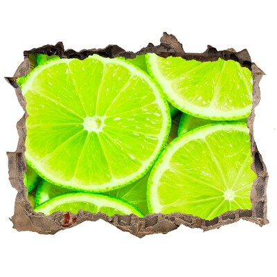 Autocolant autoadeziv gaură Lime suculente într-o gaură în perete