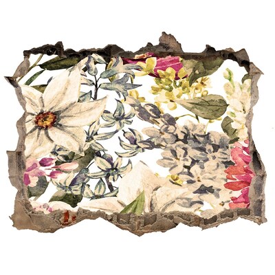 Autocolant un zid spart cu priveliște Grădina de flori din spatele zidului