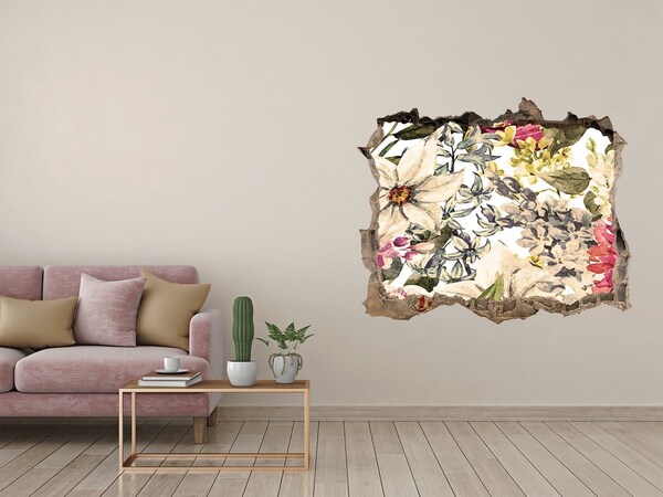 Autocolant un zid spart cu priveliște Grădina de flori din spatele zidului