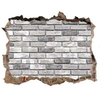Autocolant un zid spart cu priveliște Un zid de cărămidă distrus