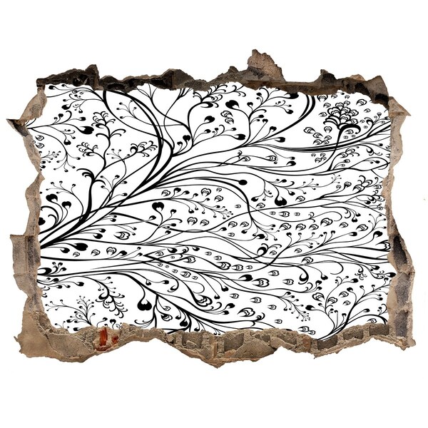 Autocolant de perete gaură 3D Model floral pe perete