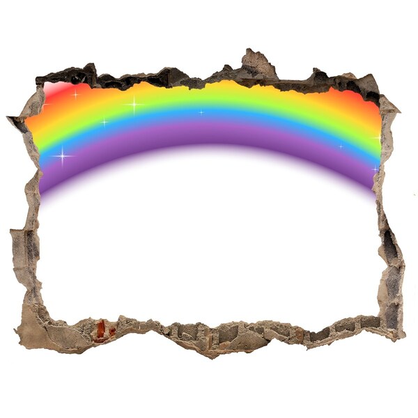 Autocolant un zid spart cu priveliște Scurgere de lumină curcubeu