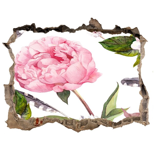 Autocolant de perete gaură 3D Pictură murală cu flori printr-o gaură în perete