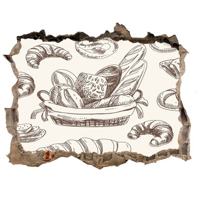 Autocolant 3D gaura cu priveliște Coș cu pâine