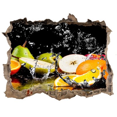 Autocolant 3D gaura cu priveliște Un paradis fructat, cu o gaură în perete