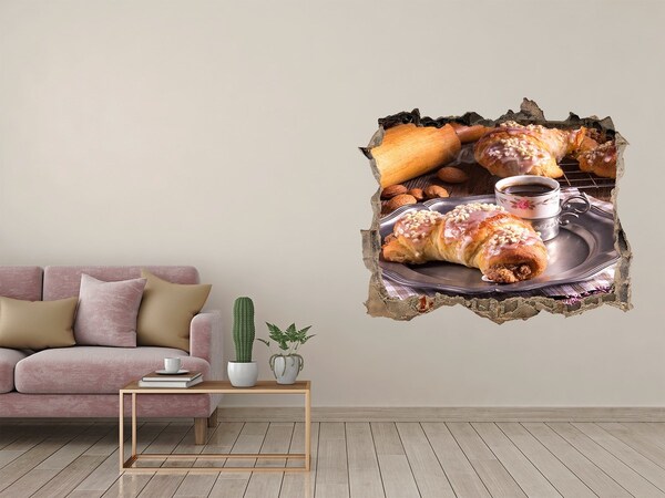 Autocolant autoadeziv gaură Croasante delicioase cu cafea