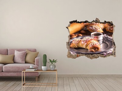 Autocolant autoadeziv gaură Croasante delicioase cu cafea