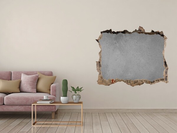 Autocolant 3D gaura cu priveliște Zid crăpat cu vedere spre beton