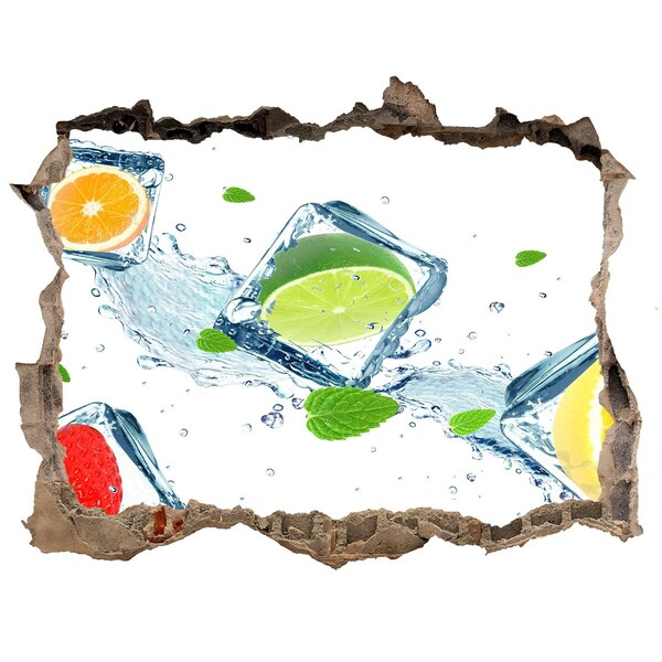 Fototapet 3D gaură în perete Un cocktail răcoritor într-o atmosferă estivală