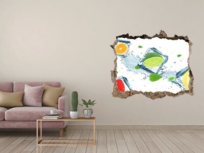 Fototapet 3D gaură în perete Un cocktail răcoritor într-o atmosferă estivală