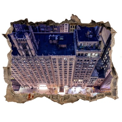 Autocolant gaură 3D Vedere de la înălțimea orașului noaptea