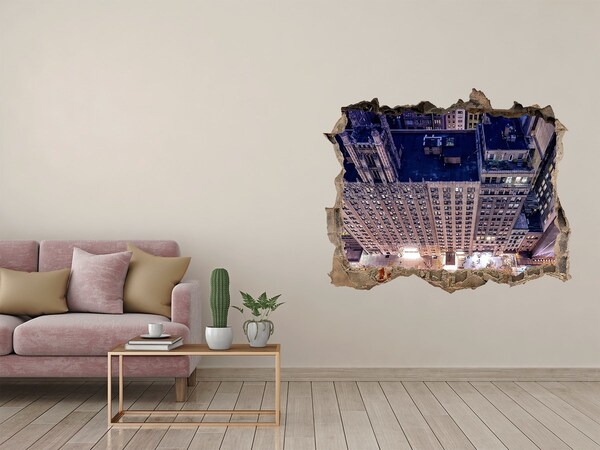 Autocolant gaură 3D Vedere de la înălțimea orașului noaptea