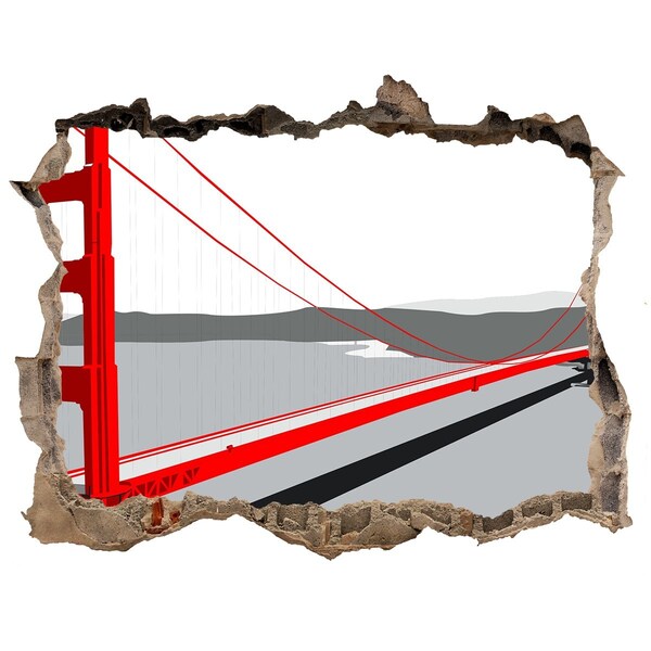Fototapet un zid spart cu priveliște Podul Golden Gate din California