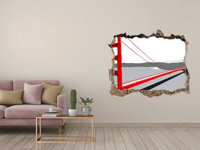 Fototapet un zid spart cu priveliște Podul Golden Gate din California