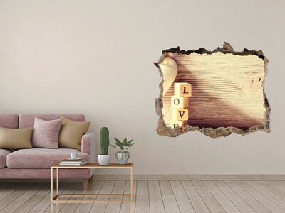 Autocolant autoadeziv gaură Dragoste într-un zid spart