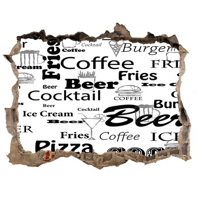 Fototapet 3D gaură în perete Haos culinar