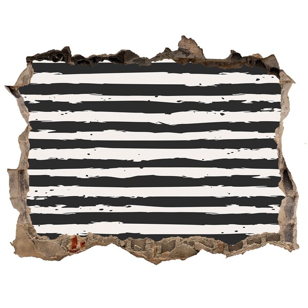 Autocolant de perete gaură 3D Zid ruinat cu dungi