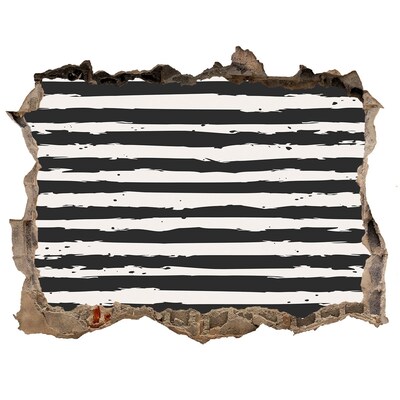 Autocolant de perete gaură 3D Zid ruinat cu dungi