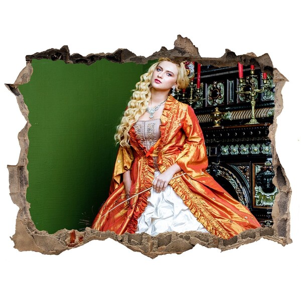 Autocolant de perete gaură 3D Un bal regal într-un interior istoric